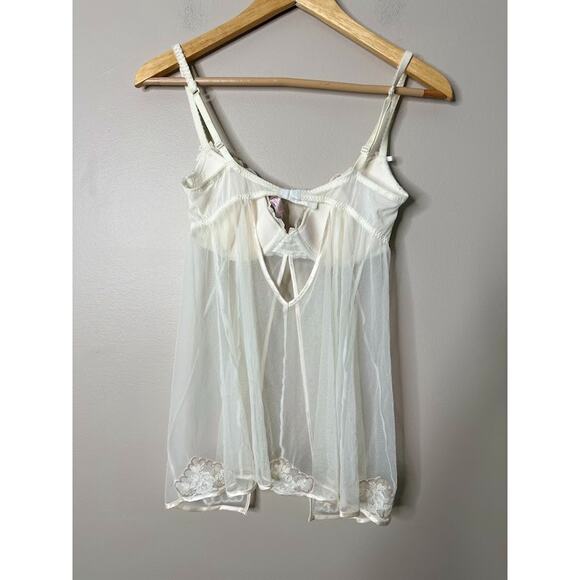 Victoria's Secret Babydoll Mesh Slip Fairy Cottage Core Y2K Lingerie Top 36 C - Picture 5 of 9